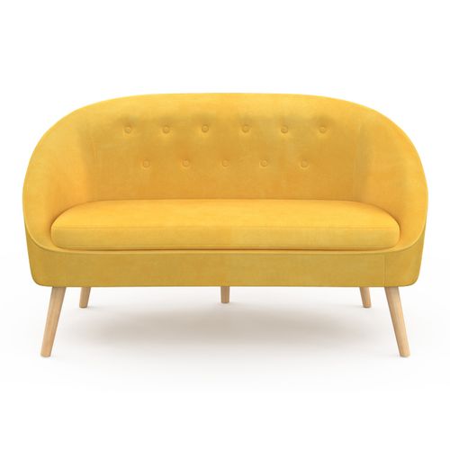 Canapé Banquette Sonia En Velours Jaune