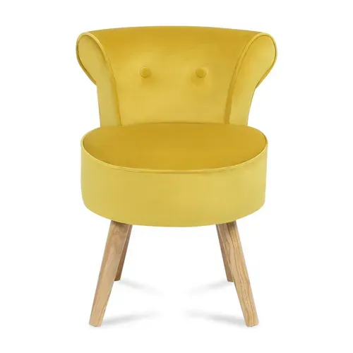 Fauteuil Crapaud En Velours Jaune