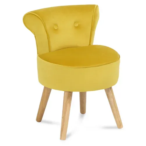 Fauteuil Crapaud En Velours Jaune