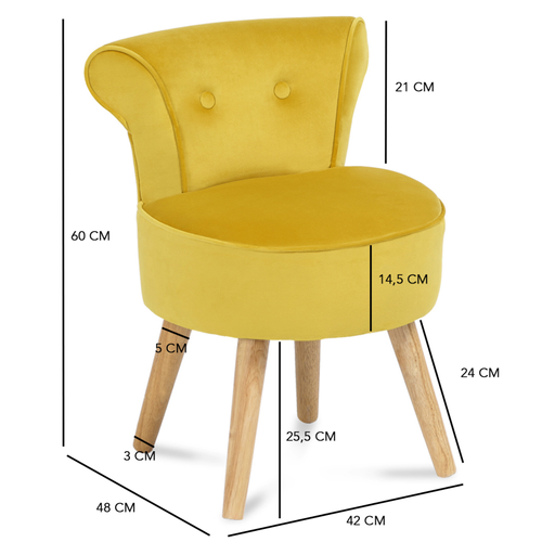Fauteuil Crapaud En Velours Jaune