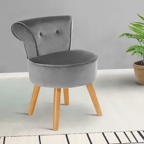 Fauteuil Crapaud En Velours Gris