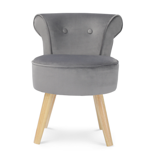 Fauteuil Crapaud En Velours Gris