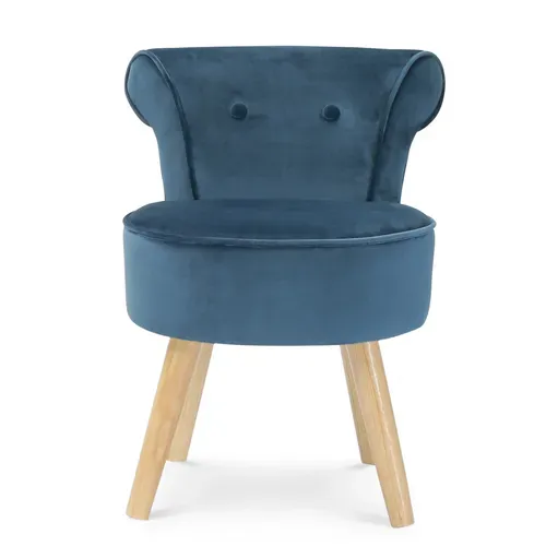 Fauteuil Crapaud En Velours Bleu