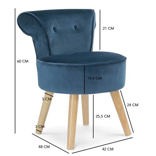 Fauteuil Crapaud En Velours Bleu
