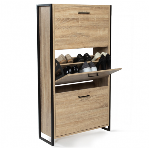 IDMARKET Meuble à chaussures 20 paires LUIS 4 portes dont 1 placard design industriel IDMARKET Meuble à chaussures 20 paires LUIS 4 portes dont 1 placard design industriel