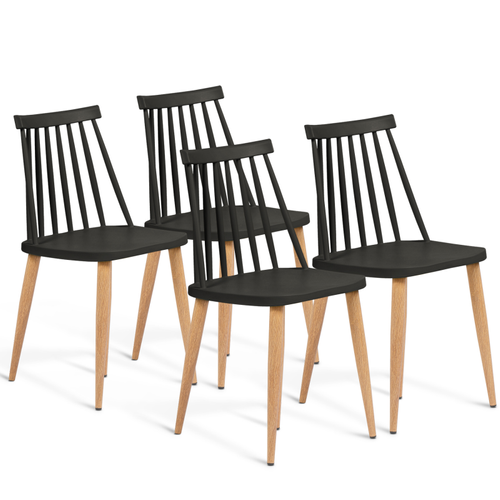 Lot De 4 Chaises Lily Noires Pour Salle à Manger