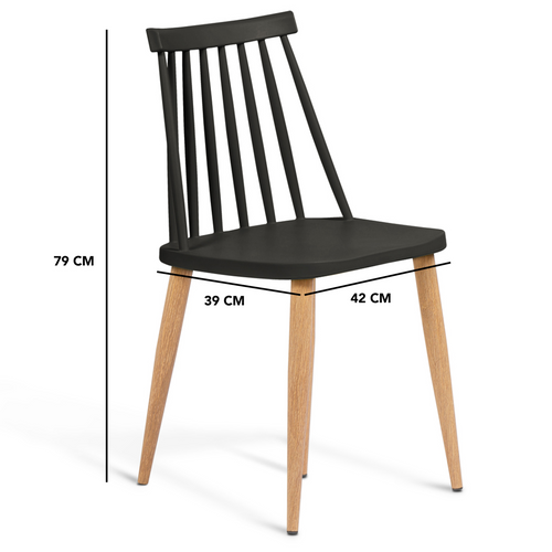 Lot De 4 Chaises Lily Noires Pour Salle à Manger