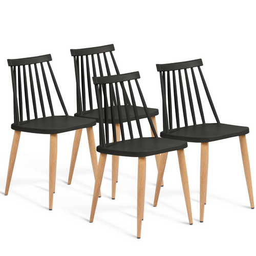 Lot De 4 Chaises Lily Noires Pour Salle à Manger