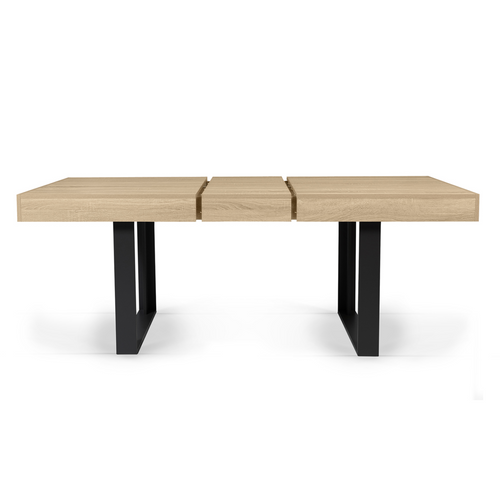 Table à Manger Extensible Rectangle Phoenix 4-8 Personnes Bois Et Noir 160-200 Cm