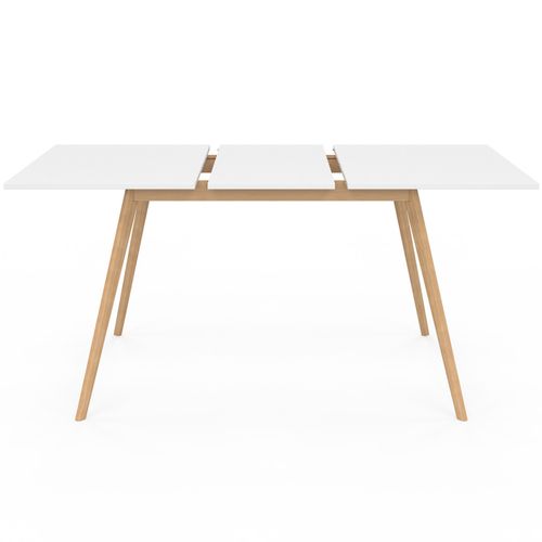 Table Scandinave Extensible Rectangle Inga 4-8 Personnes Blanche 120-160 Cm