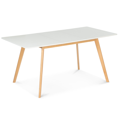 Table Scandinave Extensible Rectangle Inga 4-8 Personnes Blanche 120-160 Cm