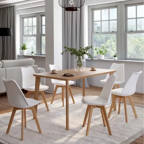 Lot De 6 Chaises Scandinaves Sara Blanches Pour Salle à Manger