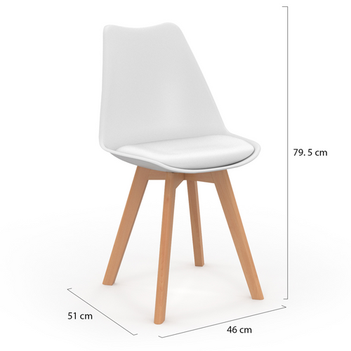 Lot De 6 Chaises Scandinaves Sara Blanches Pour Salle à Manger