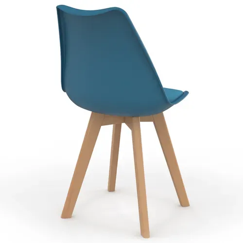 Lot De 6 Chaises Scandinaves Sara Bleu Canard Pour Salle à Manger