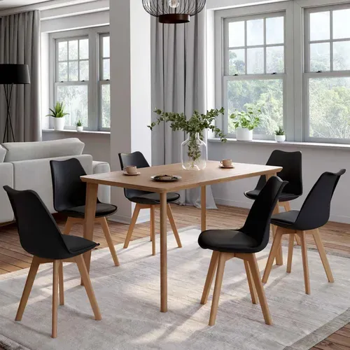 Lot De 6 Chaises Scandinaves Sara Noires Pour Salle à Manger