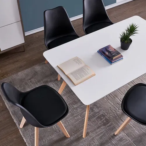 Lot De 6 Chaises Scandinaves Sara Noires Pour Salle à Manger