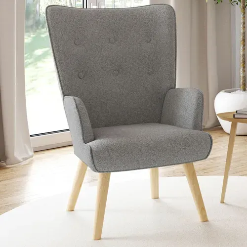 Fauteuil Scandinave Ivar En Tissu Gris Clair
