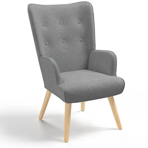 Fauteuil Scandinave Ivar En Tissu Gris Clair