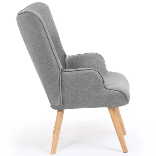 Fauteuil Scandinave Ivar En Tissu Gris Clair