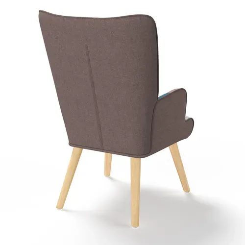 Fauteuil Scandinave Ivar En Tissu Patchwork Multicouleurs