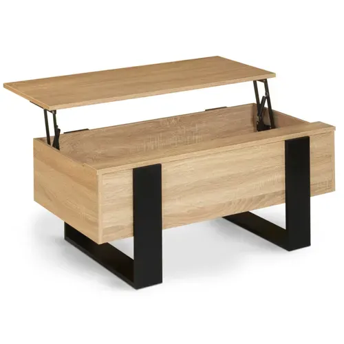 Table Basse Plateau Relevable Rectangulaire Phoenix Bois Et Noir