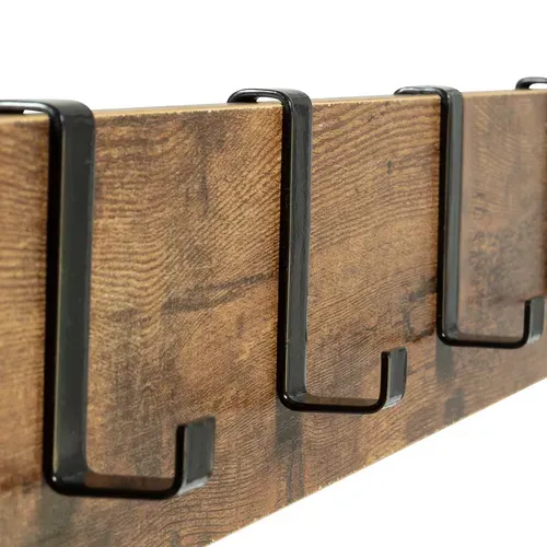 Vestiaire D'entrée Pedro 79 Cm Bois Et Noir Design Industriel