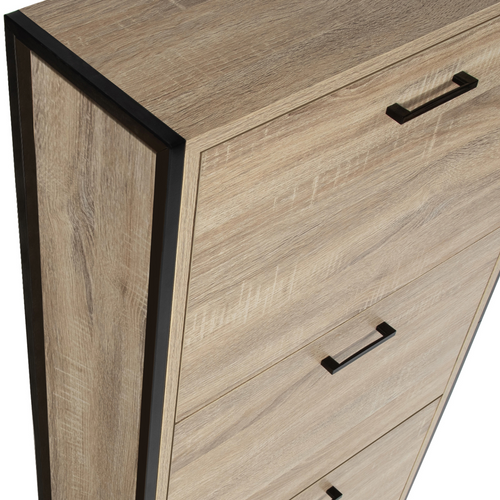 Meuble à Chaussures 24 Paires Luis 4 Portes Design Industriel