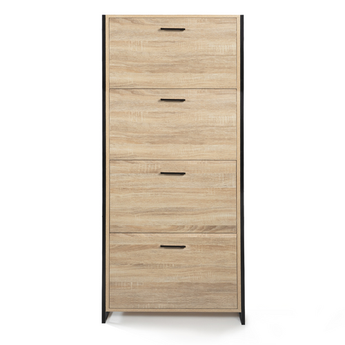 Meuble à Chaussures 24 Paires Luis 4 Portes Design Industriel