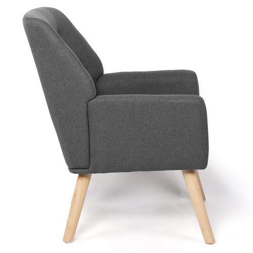 Fauteuil Scandinave Nat En Tissu Gris Anthracite
