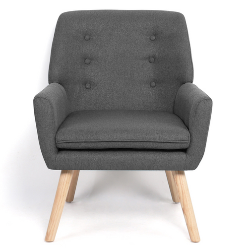Fauteuil Scandinave Nat En Tissu Gris Anthracite