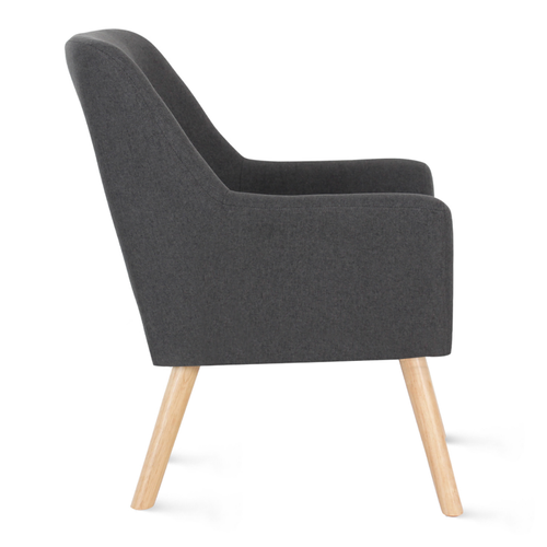 Fauteuil Scandinave Nat En Tissu Gris Anthracite