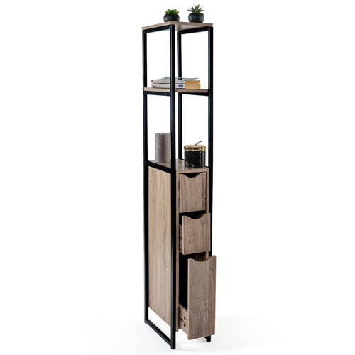 Meuble Wc 3 Portes Detroit Design Industriel Avec étagères