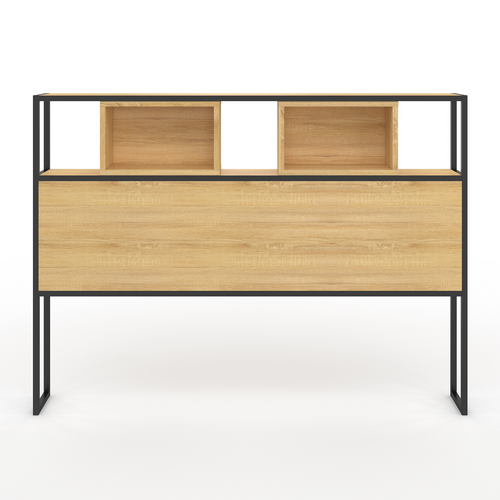 Tête De Lit Sur Pied Detroit 165 Cm Bois Et Métal Noir Design Industriel