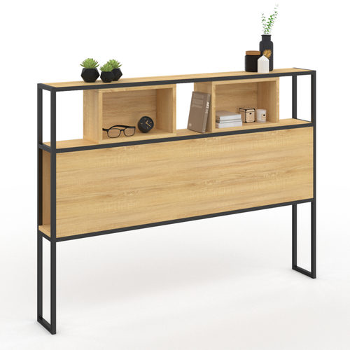 Tête De Lit Sur Pied Detroit 165 Cm Bois Et Métal Noir Design Industriel