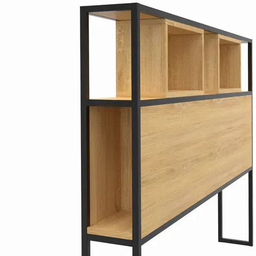 Tête De Lit Sur Pied Detroit 165 Cm Bois Et Métal Noir Design Industriel