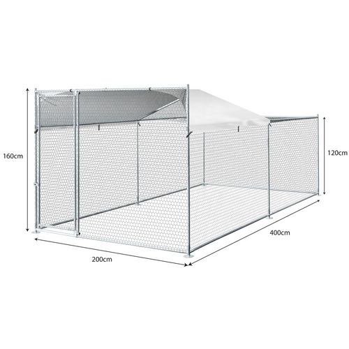 Enclos Bogota 8 M² Parc Grillagé 2x4x1,6 M Acier Galvanisé Avec Filet