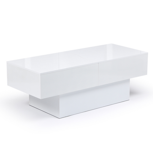 Table Basse Coulissante Rectangulaire Marta Bois Blanc