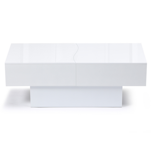 Table Basse Coulissante Rectangulaire Marta Bois Blanc