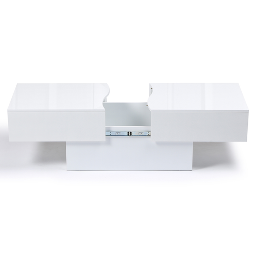 Table Basse Coulissante Rectangulaire Marta Bois Blanc