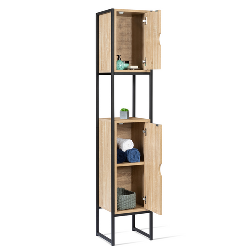 Meuble Colonne Salle De Bain Detroit 2 Portes Design Industriel