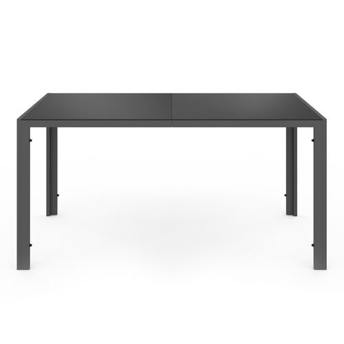 Salon De Jardin Madrid Table 150 Cm Et 6 Chaises Empilables Gris Anthracite