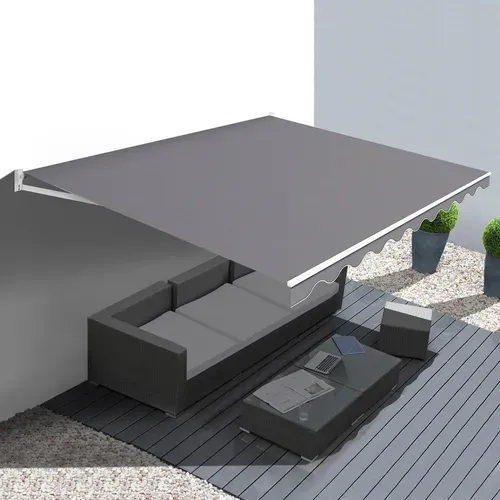 Store Banne Manuel 3,80x3 M Gris Anthracite