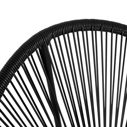 Salon De Jardin Izmir Table Et 2 Fauteuils Oeuf Cordage Noir