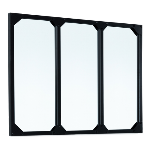 Miroir Verrière 3 Bandes Design Industriel 80x60 Cm