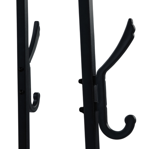 Porte-Manteau PIERO Design Industriel IDMarket - 8 Patères Et 4 Étagères Bois Et Métal Noir