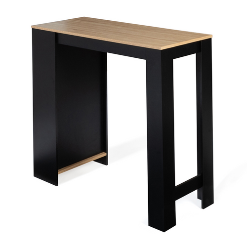 Table De Bar Barth 2 à 4 Personnes Bois Noir Plateau Façon Hêtre