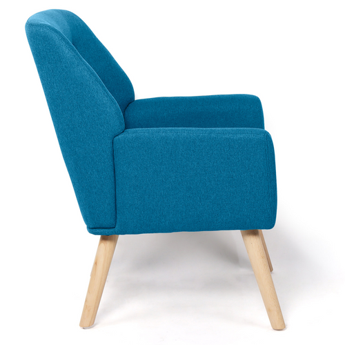 Fauteuil Scandinave Nat En Tissu Bleu Canard
