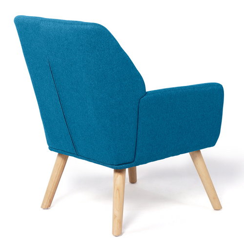 Fauteuil Scandinave Nat En Tissu Bleu Canard