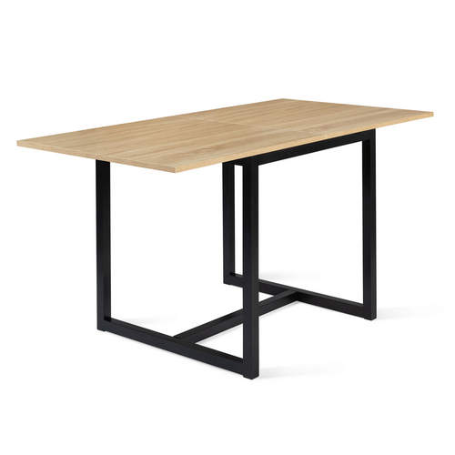 Table à Manger Extensible Rectangle Detroit 4-8 Personnes Design Industriel 80-160 Cm