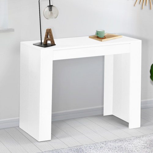 Table Console Extensible Orlando 6 Personnes 140 Cm Bois Blanc